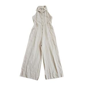 Club Monaco White Sleeveless Jumpsuit with Wide Legs no belt runs small IMO